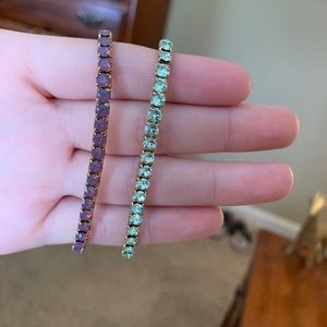 Catherine Popesco stretchy bracelets purple green